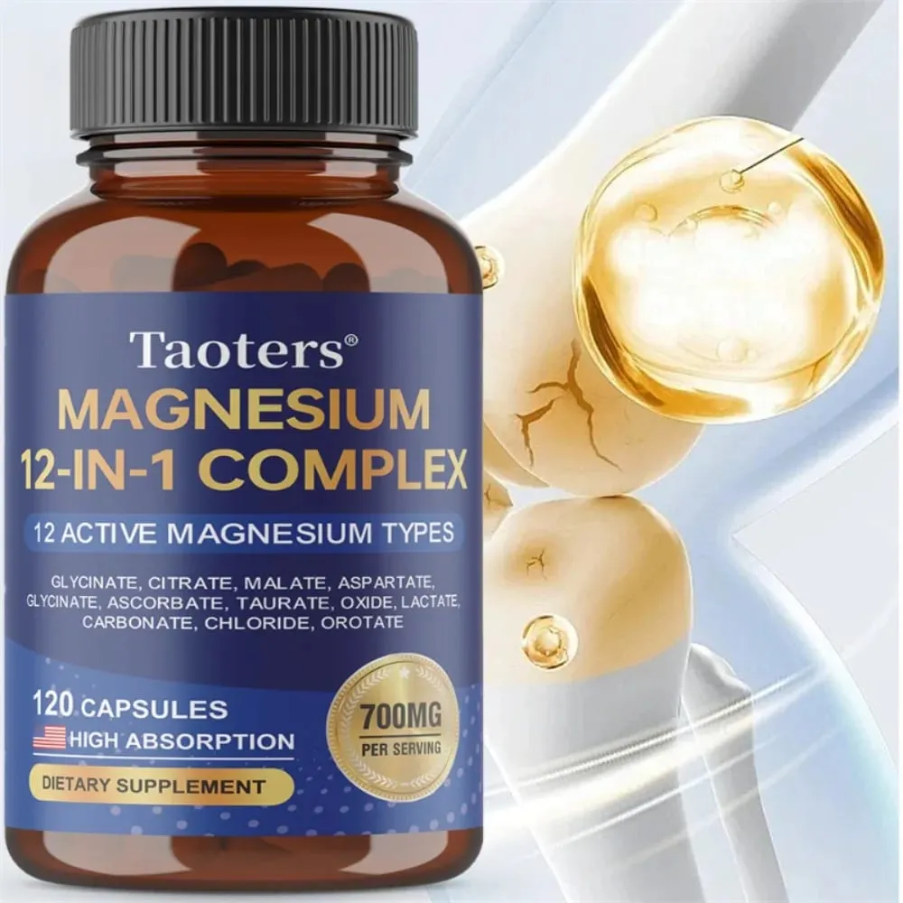 Magnesium 12-IN-1 Complex - Supports Heart and Bone Health Aids Relaxation Improves Muscle Strength and Boosts Immunity