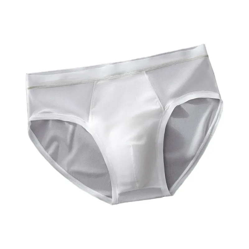 Men's Seamless Ice Silk Briefs Underwear Bulge Pouch Solid Breathable Panties Sexy U Convex Pouch Lingerie Underpants — image 10