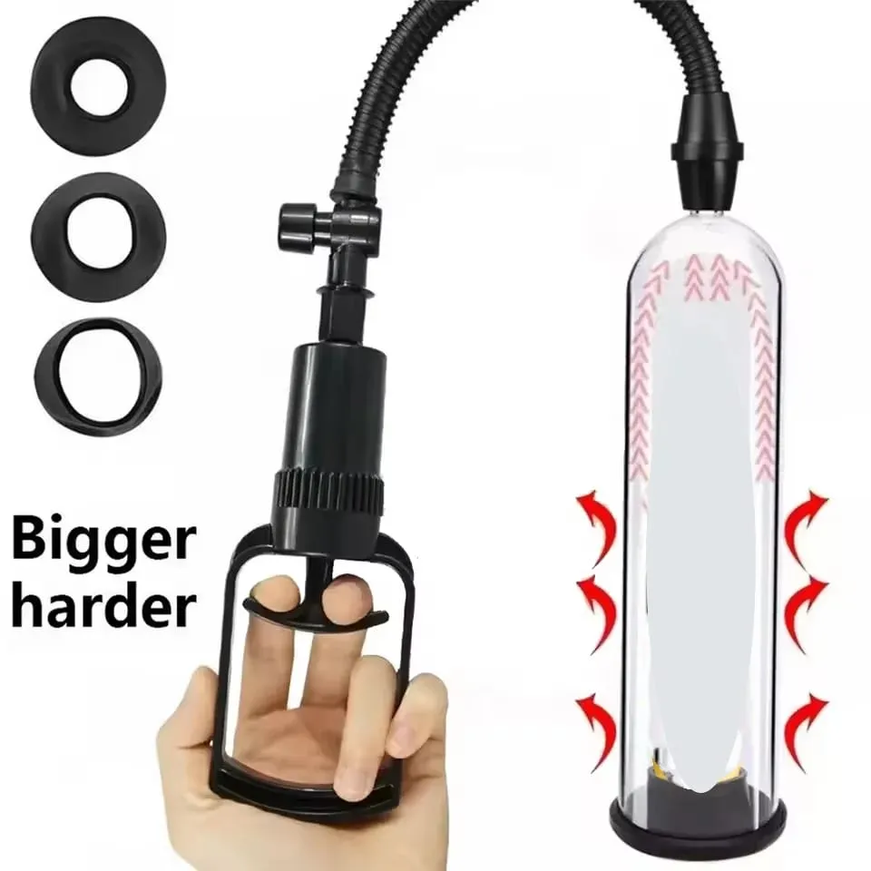 Male Penis Pump Manual Penis Enlarger Big Dick Lasting Trainer Dick Stimulate Extender Masturbator For Man Vacuum Pump Sex Toy