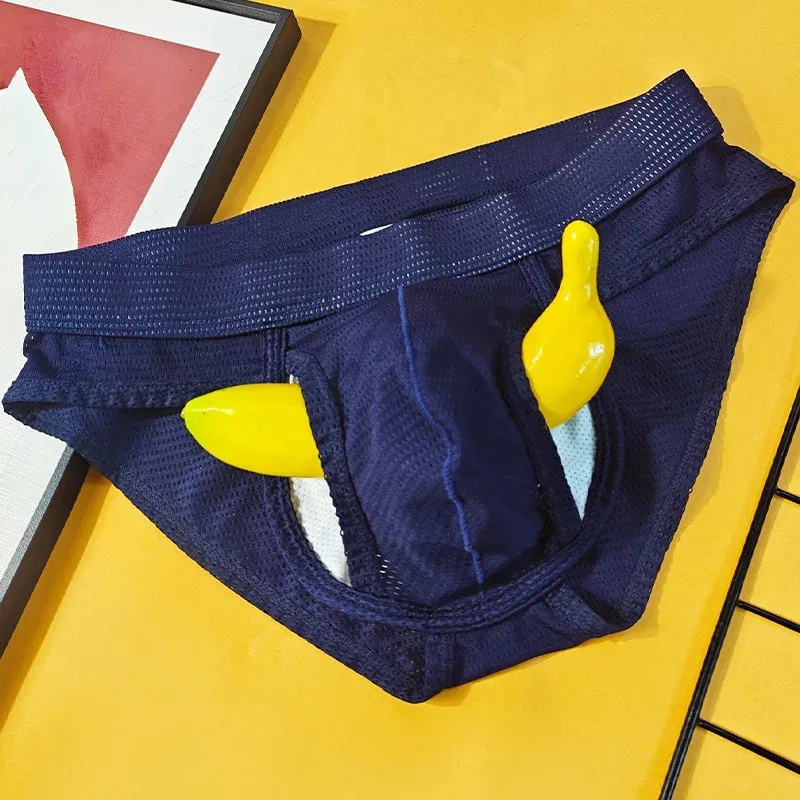 1PC Mesh Breathable Men's Underwear with Fly Pouch Front Open Bulge Separated Pouch Youth Korean Version Youth Briefs — image 26