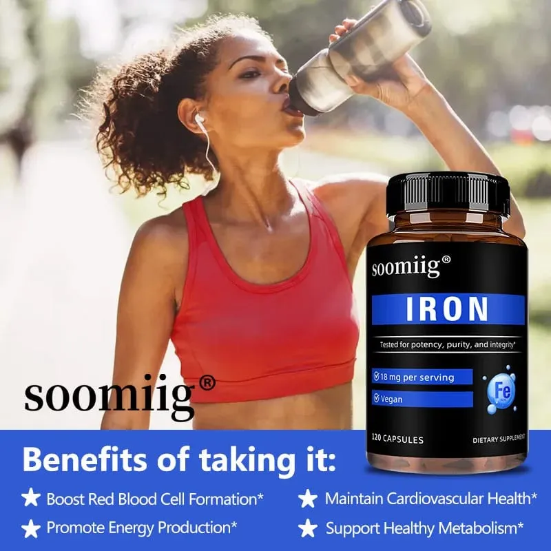 Iron Capsules High Absorption Daily Iron Supplement Support Energy Focus & Body Wellness Immune & Red Blood Cell Health — image 3