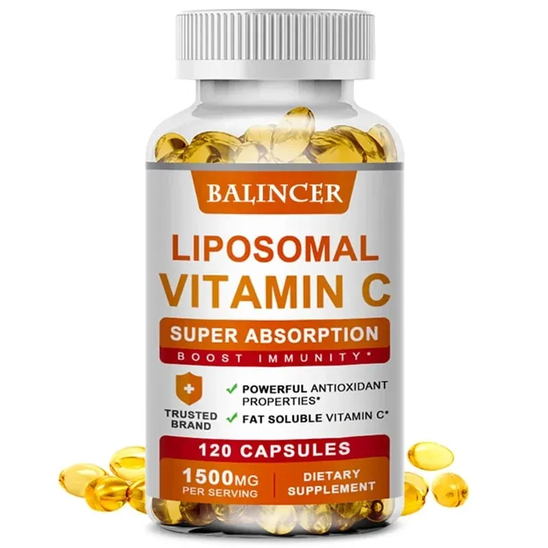 Liposomal C-vitamin 1500mg højabsorption C-vitamin immunsystem og kollagen Højpotens fedtopløselig ascorbinsyretilskud — image 9