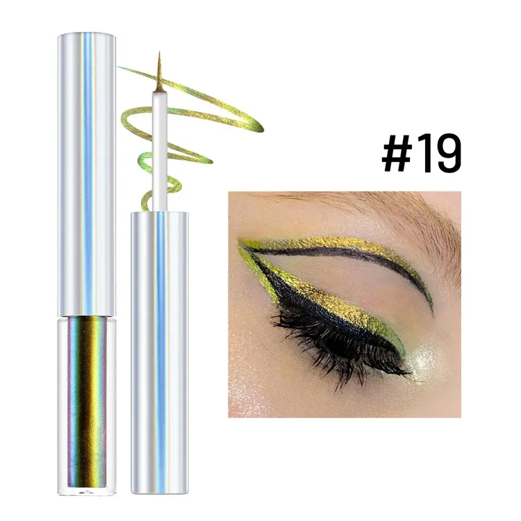 19 Colors Holographic Chameleon Liquid Eyeliner Metallic Glitter Color-Shifting Eye Liner Long Lasting Waterproof Eyes Makeup — image 23