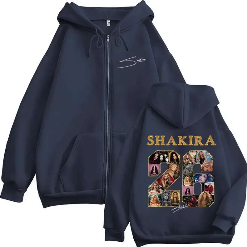 Shakira LMYNL 2026 World Tour Graphic Zipper Hoodies Men's Women Clothing Fashion Fleece Long Sleeve Zip Up Sweatshirts Jackets — image 4