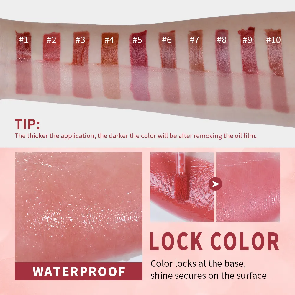 Juicy Glow Lip Tint Mirror Shine Lip Gloss Deep Hydrating Long-Lasting Dewy Moisturizing Non-Sticky High Shine Tinted Lip Makeup