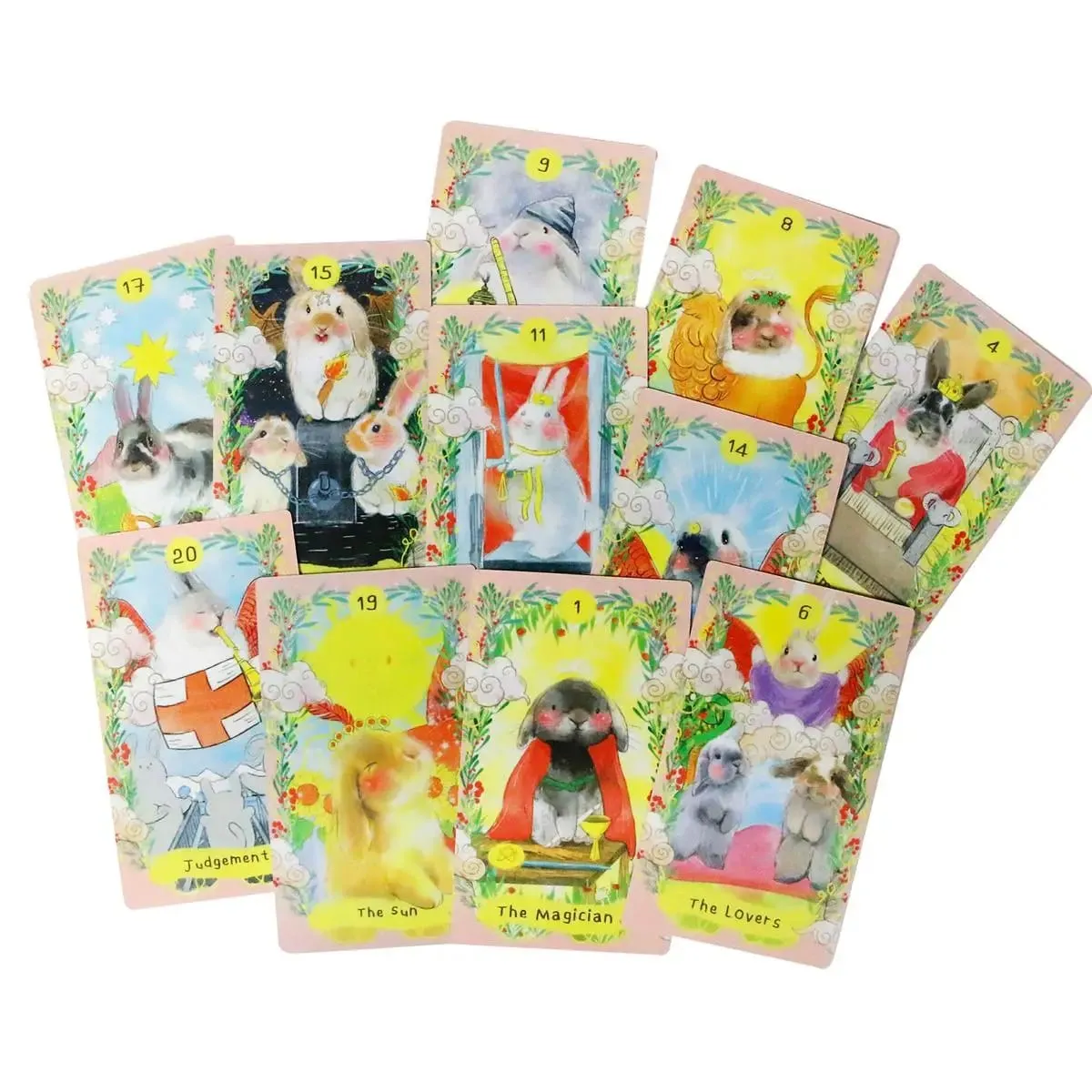 12*7cm Chubby Bunny Tarot A 78-card Deck Featuring Cute Bunnies 2.75 X 4.75'' Packaging Rigid Box