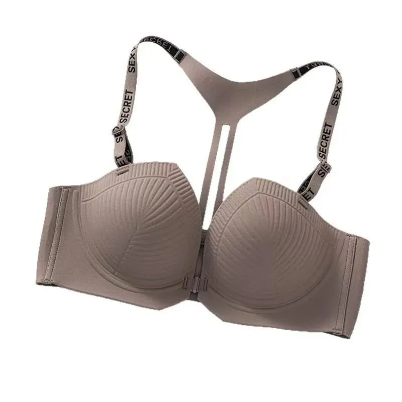 2025 Seamless Backless Front Closure Push up Bra with Y-shaped Letter Straps Anti-Sagging for Women Sexy Lingerie