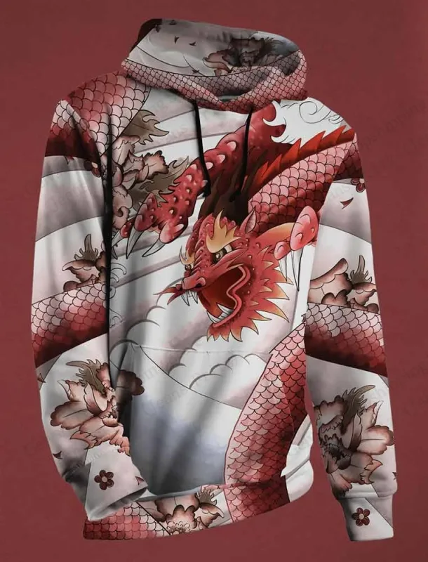 Chinese New Year Dragon 3d Print Hoodie Men Women Fashion Street Vintage Hoodie Sweatshirt Outwear Coat Men Tracksuits Sportwear — image 3
