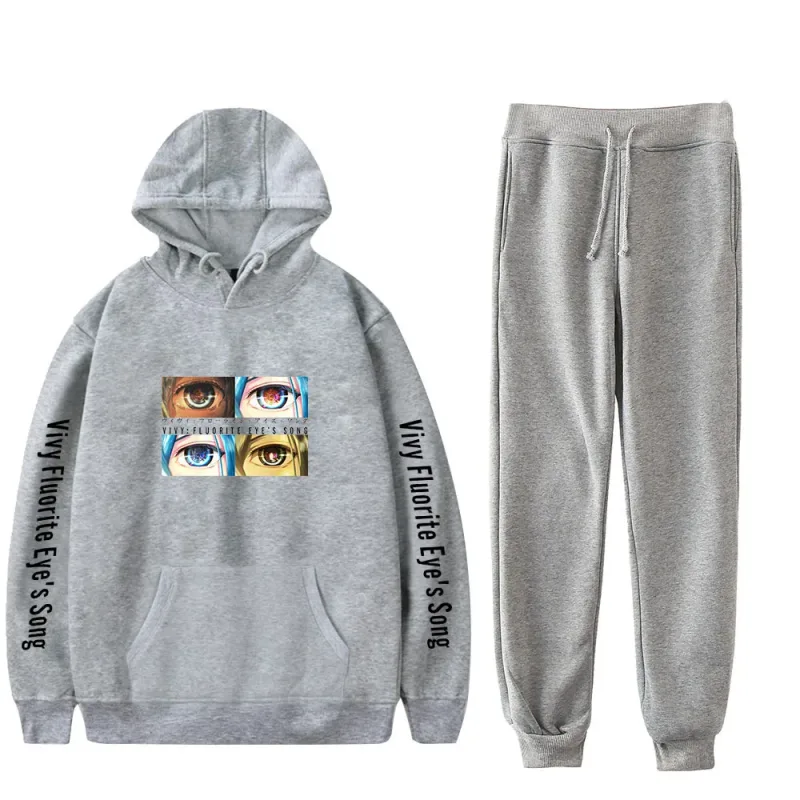 Harajuku Comfortable Vivy Fluorite Eye's Song Print Sweatshirt Sweatpants Hoodies+ Trousers Suit Boys/Girls 2 Piece Set Clothes — image 33