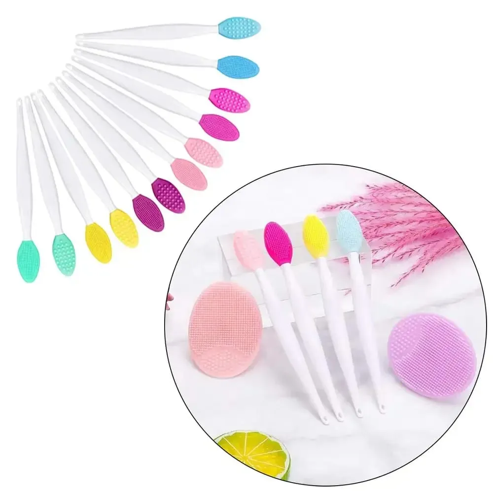 Wholesale 4pcs New Fashion Design Nose Double-Sided Tool Silicone Lip Scrub Exfoliator Brush make up brushes makeup brush set