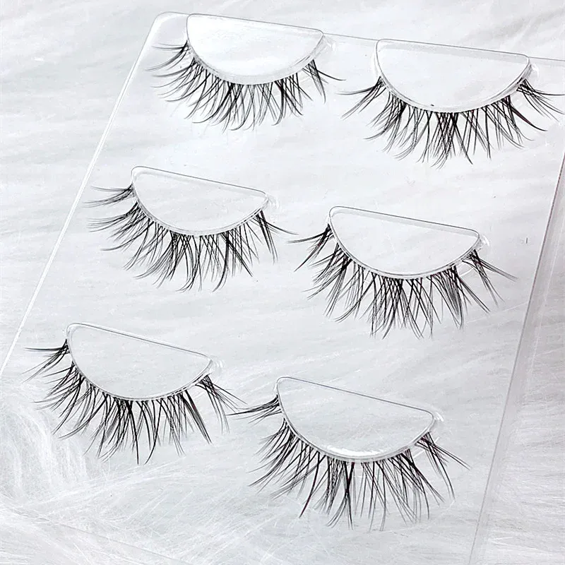 HBZGTLAD3pairsTransparent Terrier Simulation Eye Tail with Long Air Eyelashes Pairs Natural 3D Mink False Eyelashes Makeup Fake — image 3