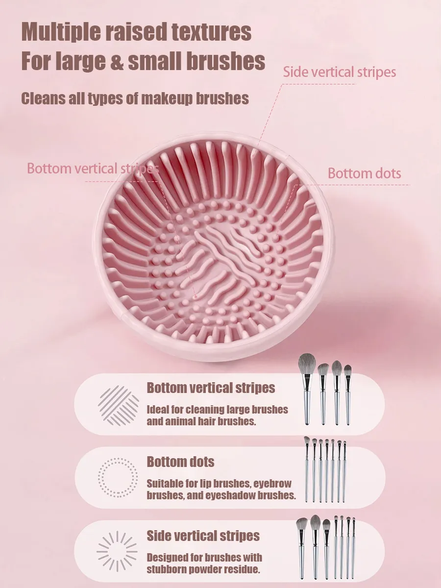 Mini High Appearance Makeup Brush Cleaner Bowl Shaped Washing Tool Cleans Brushes Cushion Puffs Sponges Space Saving Portable — image 4