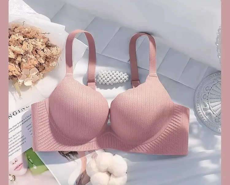 High Quality Thick Padded Wirefree Bra Set Women Seamless Solid Gathering Lingerie Comfort Push Up Effect Perfect for Smaller — image 13