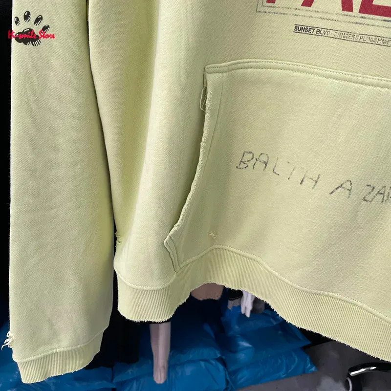 25FW Fashion Streetwear PALY Hoodies Men Woman Vintage Washed Do Old Print Damaged Hip Hop Loose Hooded Pullovers — image 8
