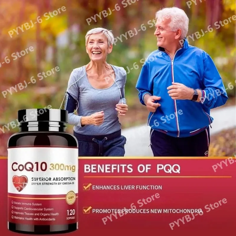 CoQ10 300mg Softgels with PQQ Omega-3 Coenzyme Q10 High Absorption Antioxidant Daily Energy Support Non-GMO 120 Count Adults — image 5