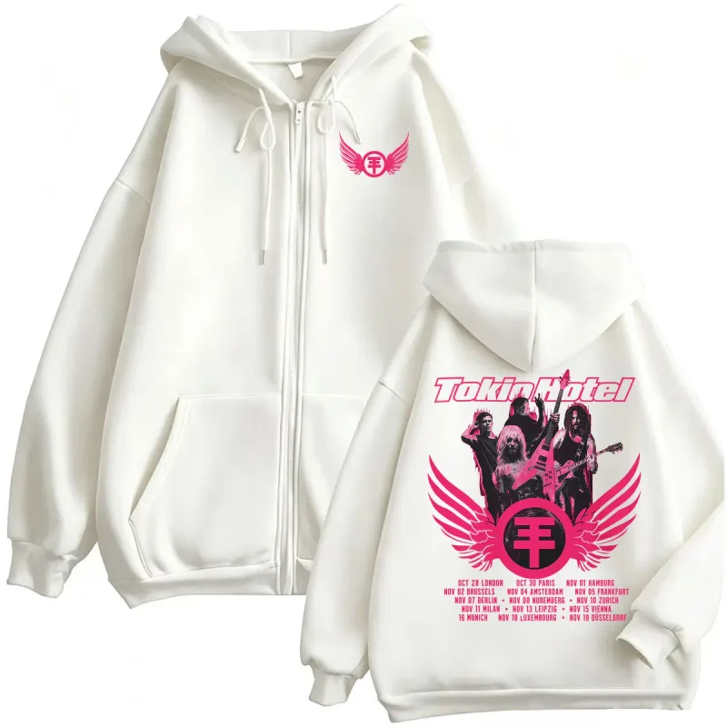 Tokio Hotel Arena Tour 2026 Zipper Hoodies Men's Clothing Harajuku Sweatshirt Jacket Coats High Quality Bodywarmer Zip Up Hoodie — image 8