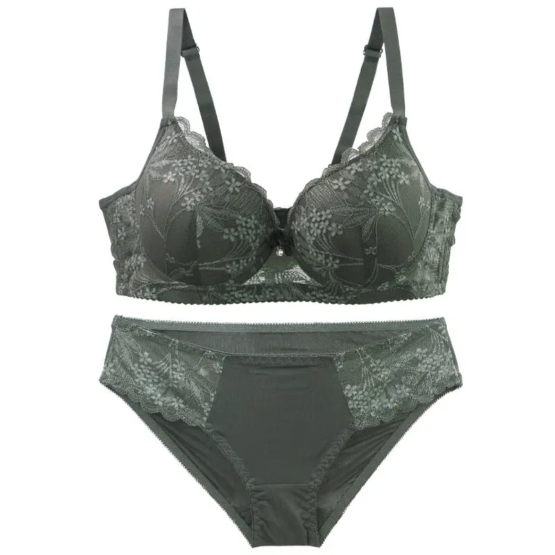 DaiNaFang Gather Anti Side Breast Bra Sets Thin Mold Cup Underwear For Women Breathable Sweat Absorption BC Lingerie