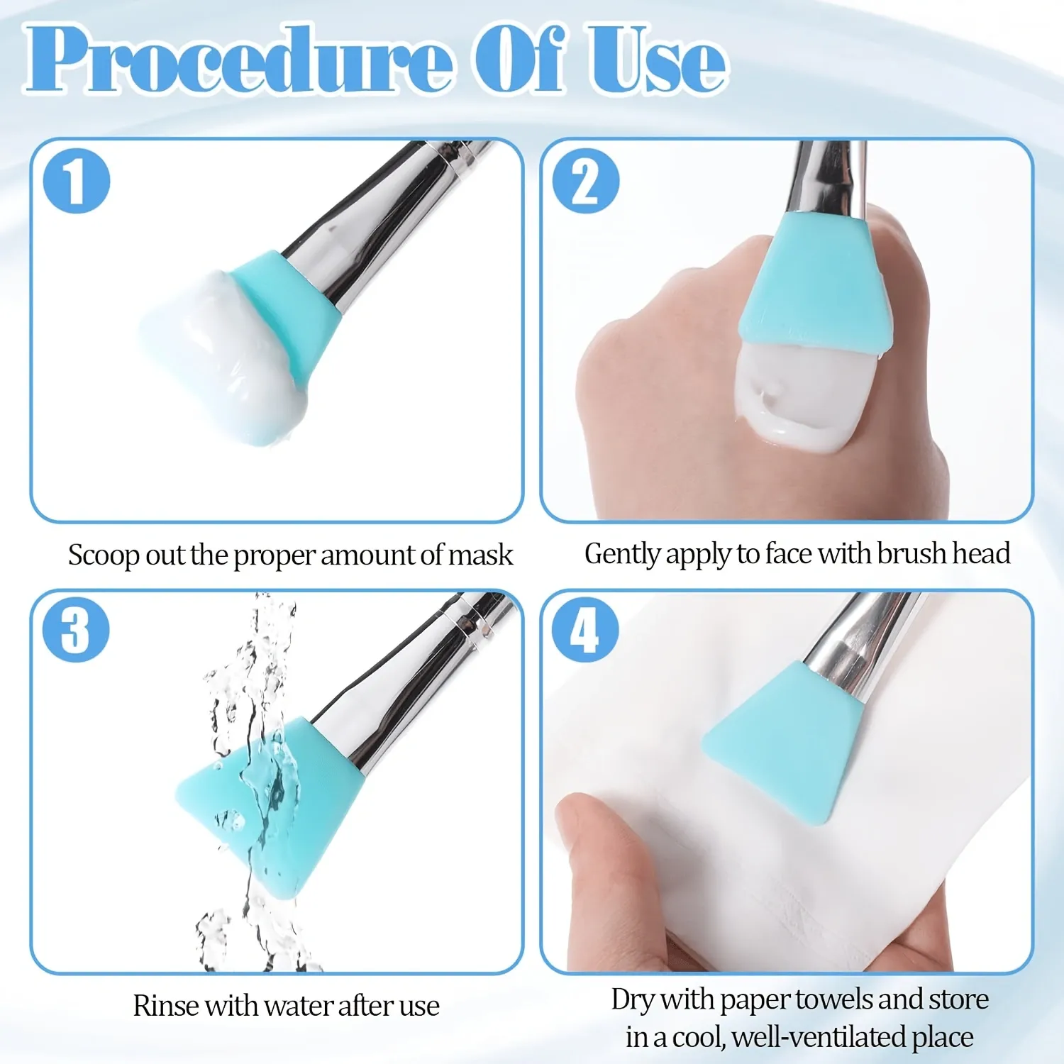 7Pcs Silicone Makeup Brush Set Multi-functional Silicone Face Mask Applicator Brush Facial Mask Mud Mixing Brushes Beauty Tool
