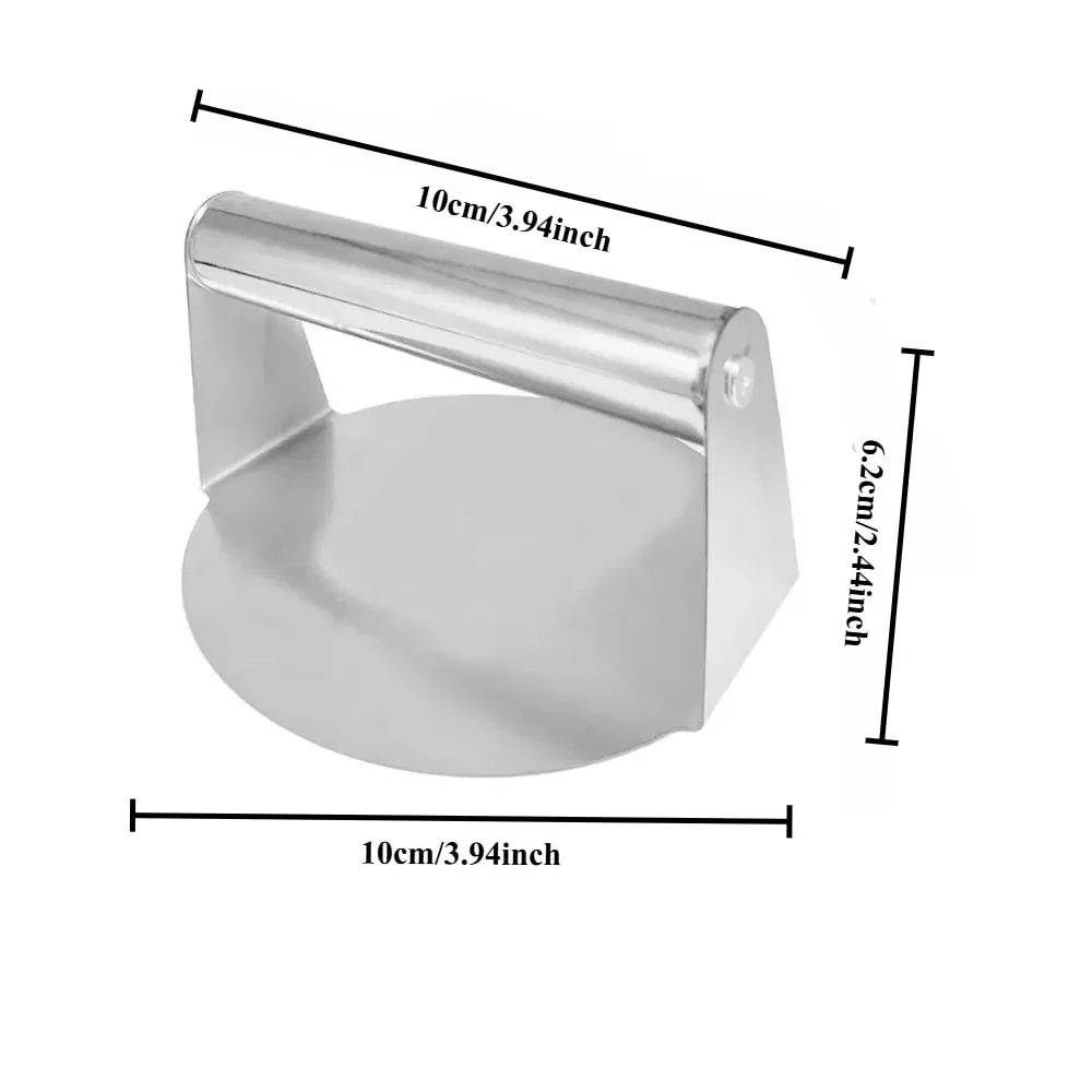 New Stainless Steel Smash Burger Press | Heavy Duty Patty Maker & Smasher Mold for BBQ Grilling Kitchen (Non-Stick)