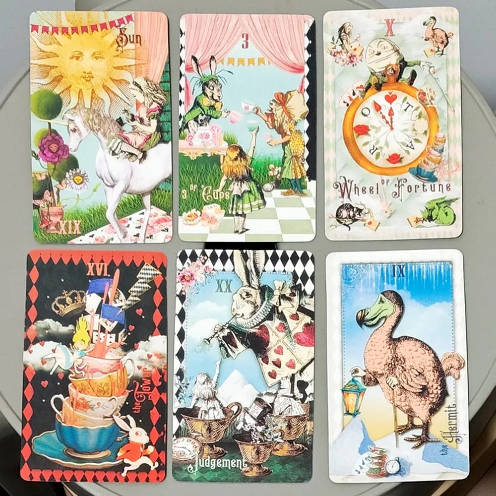 Alice sa Tarotland: Isang Kakatwang 78-Card na Paglalakbay sa Butas ng Kuneho – Classic Tarot Deck 10.3*6cm — image 3