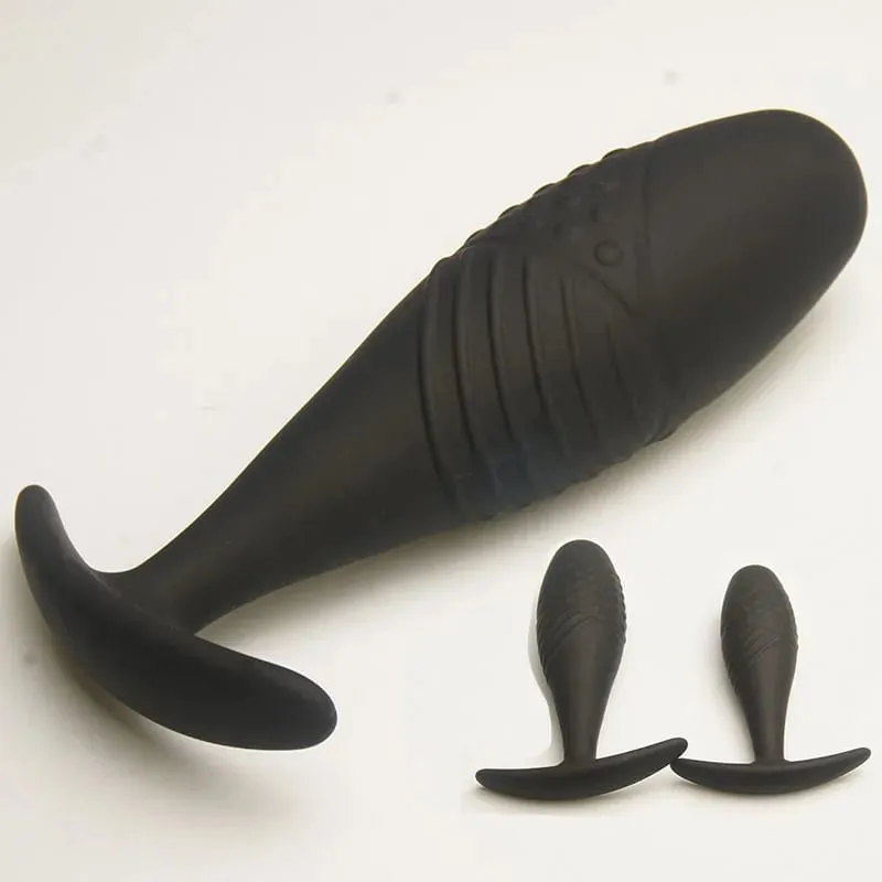 Silicone Anus Butt Plugs with Tapered Base for Comfort Textured Anal Sex Toys Trainer Training Analplug Buttplug Butplug — image 1