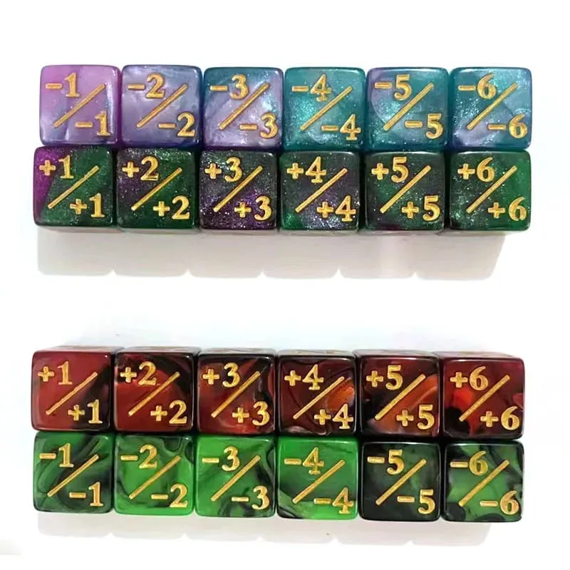 10Pcs 16mm 6 Side Dice Counters +1/-1 Dice Kids Toy Counting Dices For Magic The Gathering Token Loyalty Card Game Accessories — image 5