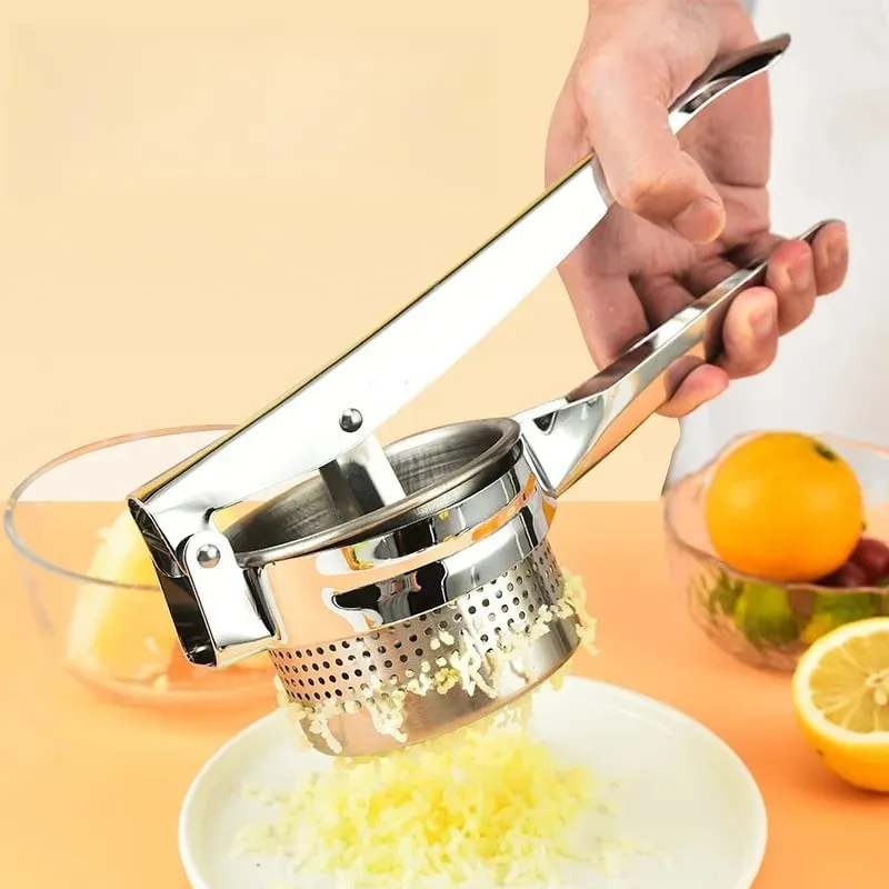 Potato Masher Kitchen Gadget Food Grade Stainless Steel Crusher Fruit and Vegetable Juicer Ergonomic Comfort Handle — image 1