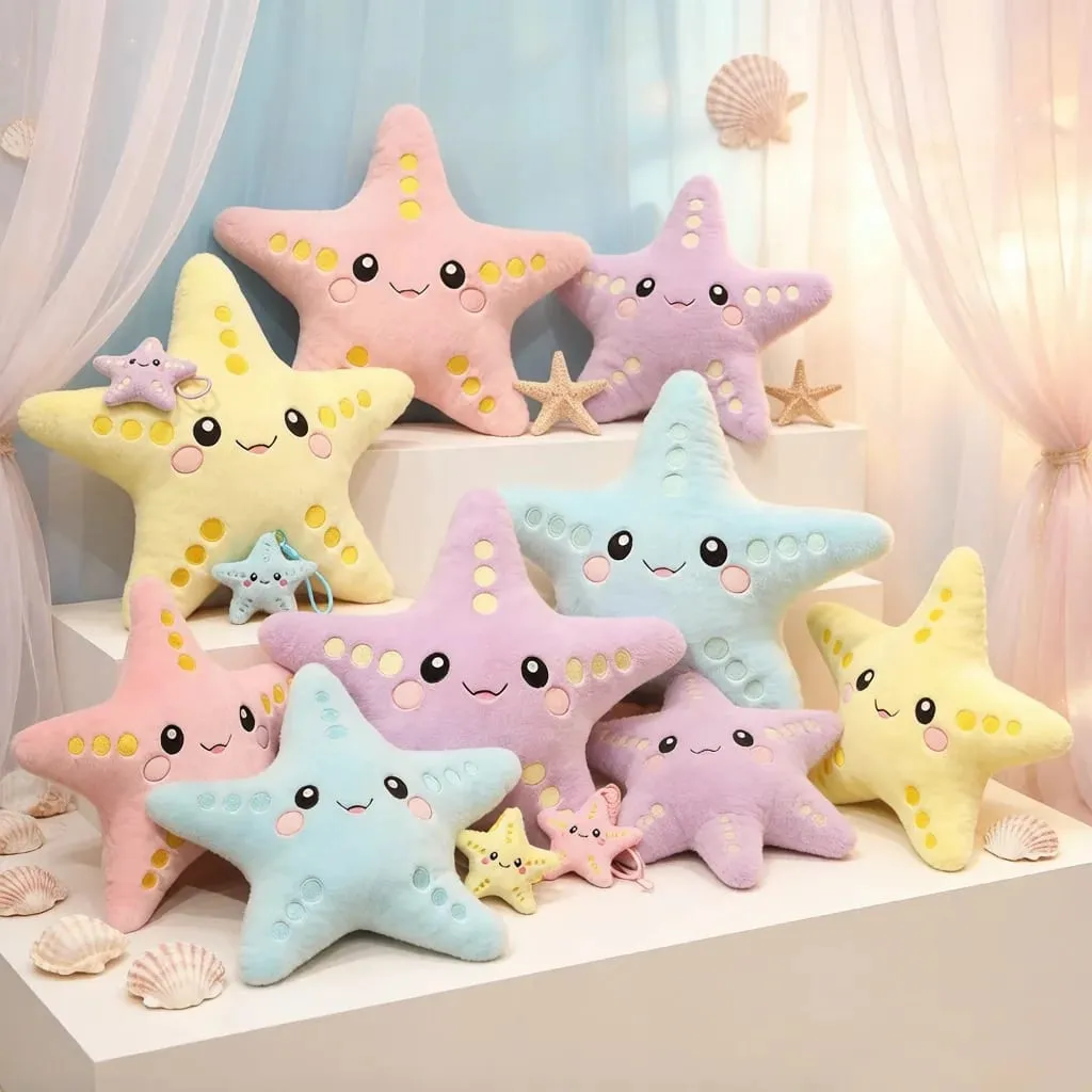 12/43cm Starfish Star Plush Pillow Stuffed Smiling Ocean Animal Colorful Cushion Sofa Chair Decor Present — image 7