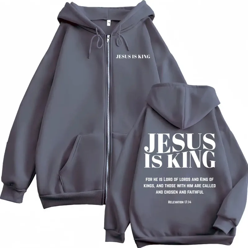 Christian Jesus Bible Verse Print Zipper Hoodie High Quality Fashion Zip Up Pullovers Men Women Casual Long Sleeve Sweatshirts — image 4