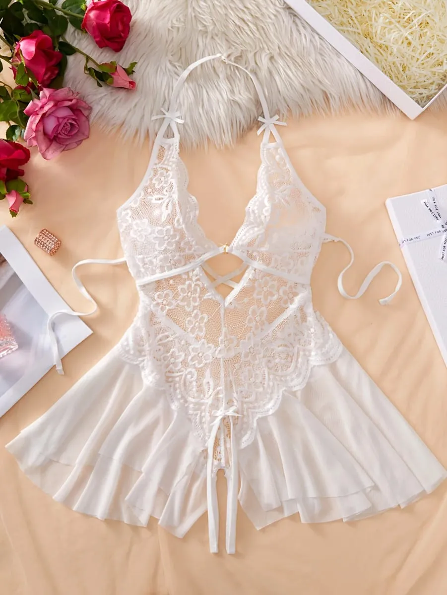 Halter-neck Sexy Bra With Adjustable Straps Open-Back One-Piece Underwear Best-Selling Erotic Lingerie For Women Intimacy Set — image 8