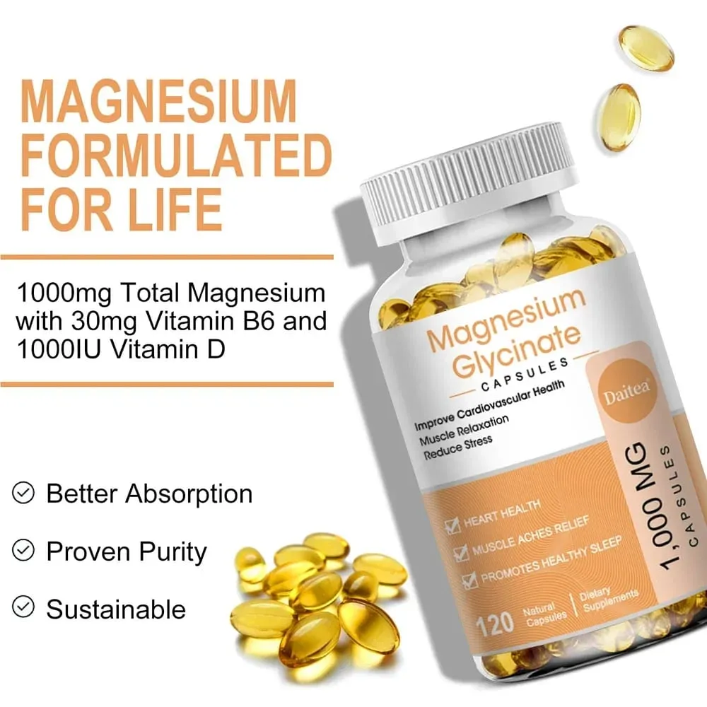 Magnesium Glycinate Capsules - Tumutulong sa Stress Muscle Sleep Joints Bones Immune at Cardiovascular Health — image 6