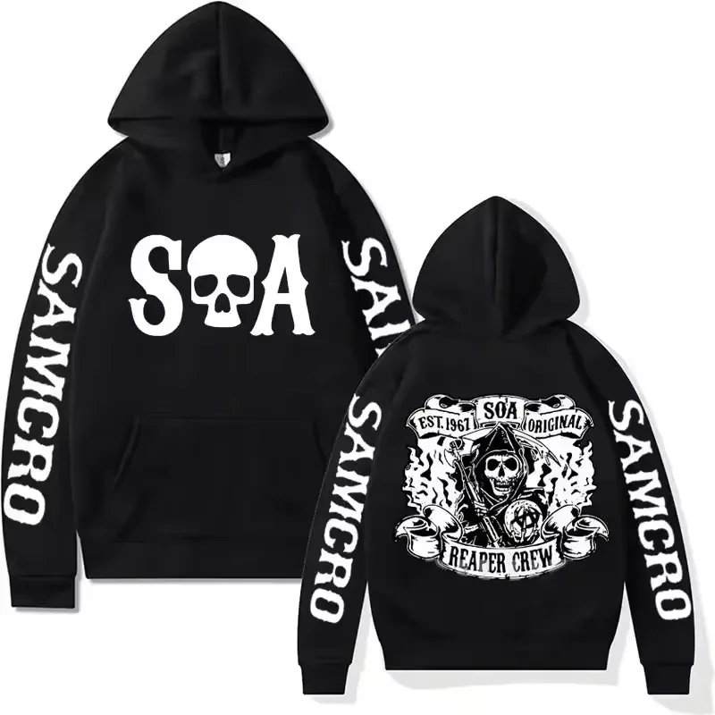 Men's Street Style 3D Sons of Anarchy Print Hoodies Sweatshirts Autumn/Winter Unisex Loose Casual Tracksuit Outdoor Y2k Pullover — image 4
