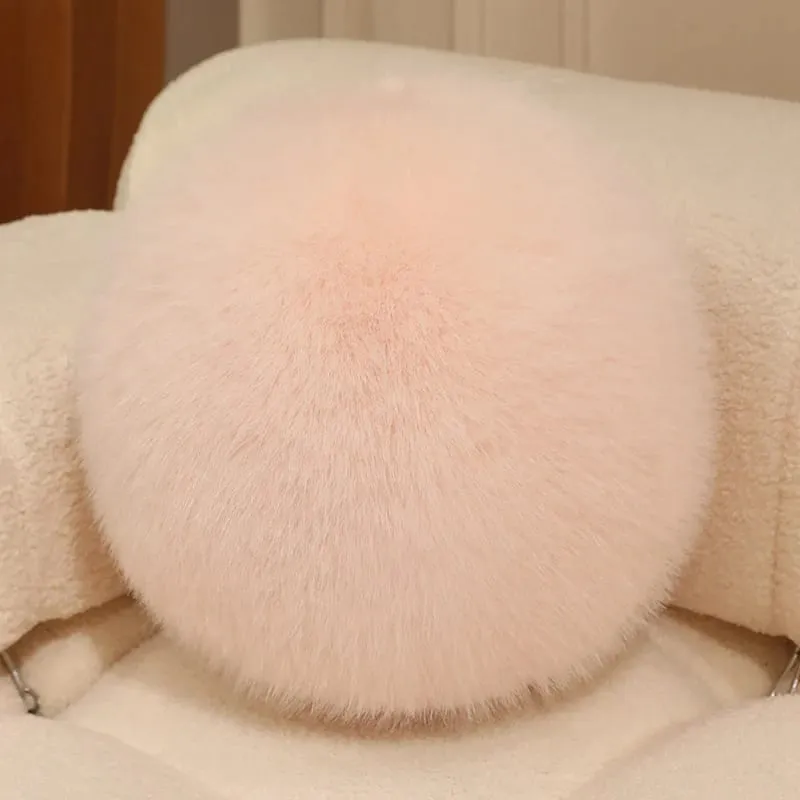 30cm Long Plush Fluffy Round Plush Pillow Cartoon Ball Pillow Accompany Stuffed Pillow Car Home Sofa Decor Plush Cushion