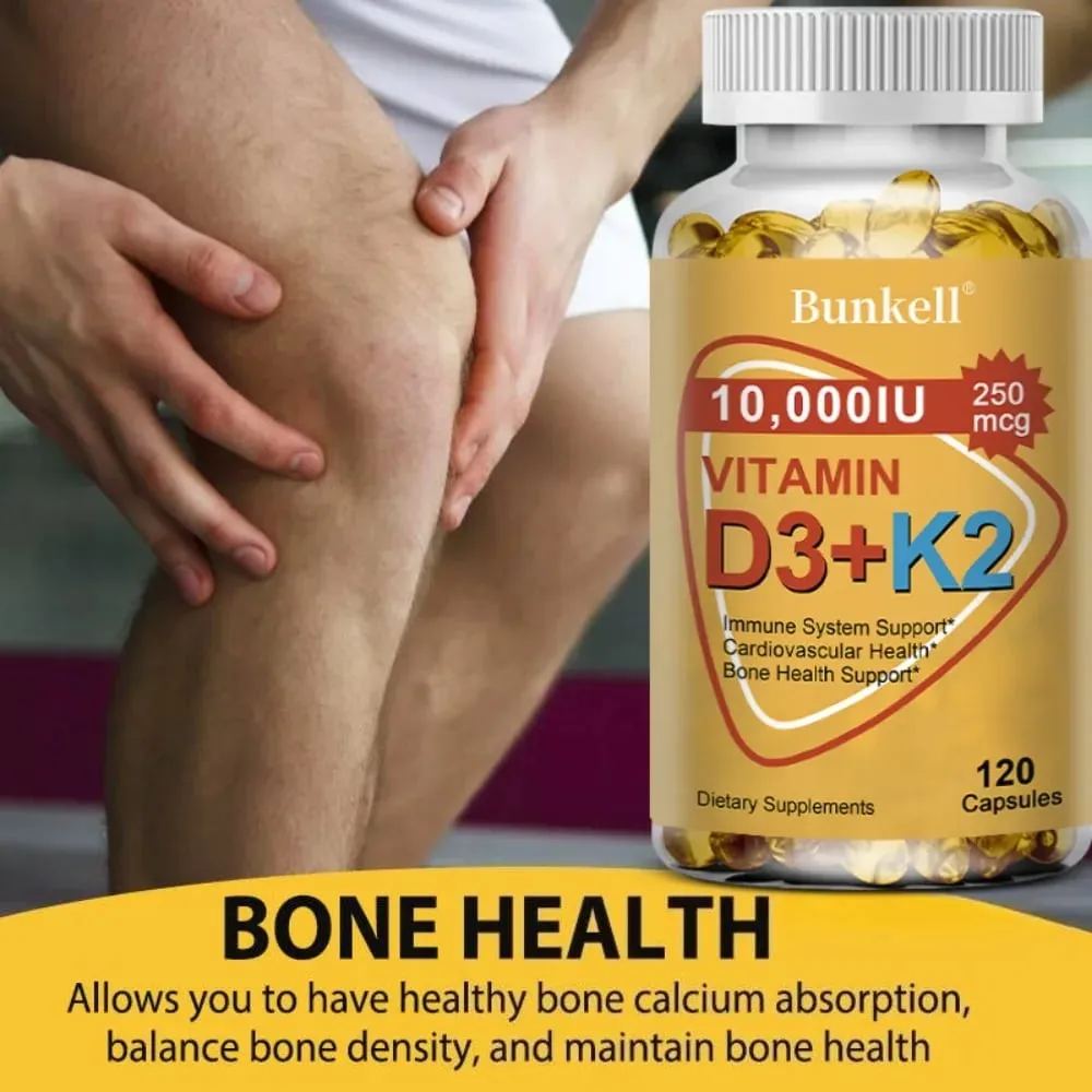 Natural Vitamin D3 K2 Softgels for Heart Joint and Bone Health D3 K2 Multivitamin Supplement — image 2