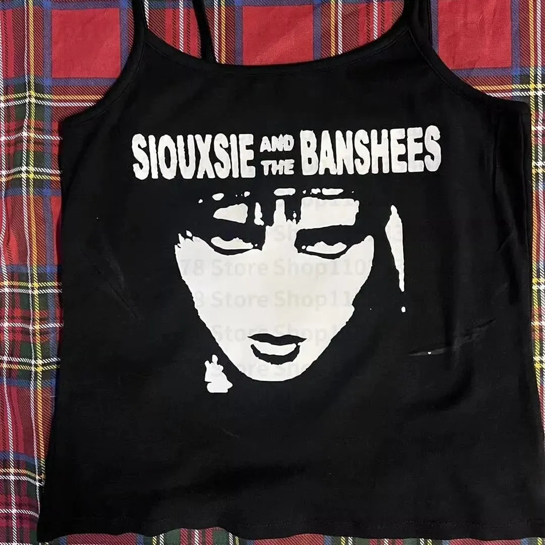 Pambabaeng Gothic Spider Web Print Cami Tank Top na walang manggas na Spaghetti Strap Y2K Slim Cropped Camisole Dark Punk Streetwear Tops — image 5