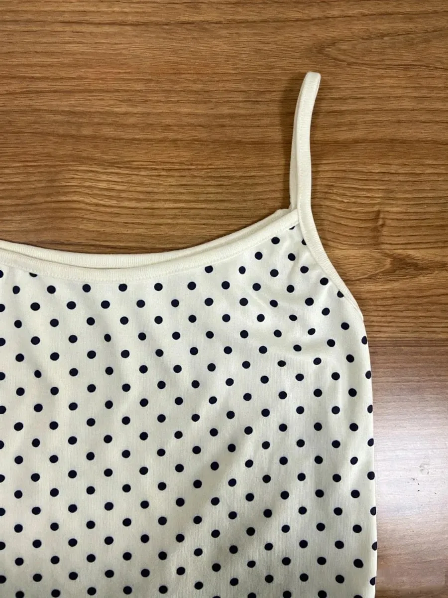 Women Polka Dot Camisole Tank Top Summer Casual Slim Fit Sleeveless White Basic Y2K Crop Top — image 5