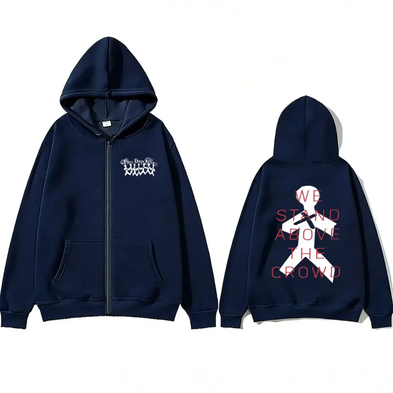 Rock Band Three Days Grace We Stand Above The Crowd Zipper Hoodie Men Women Oversized Zip Up Hoodies Male Fashion Jacket Coat — image 6