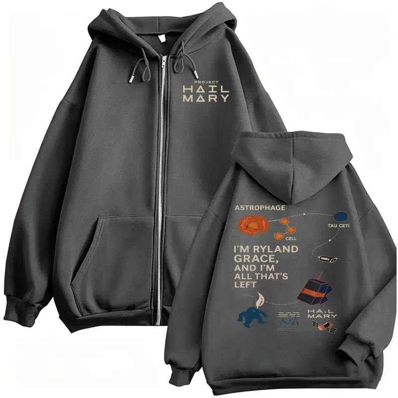 Project Hail Mary Fan Gift Zipper Hoodies Men Women Fashion Humor Gothic Sweatshirt Jacket Coats Casual Bodywarmer Zip Up Hoodie — image 4