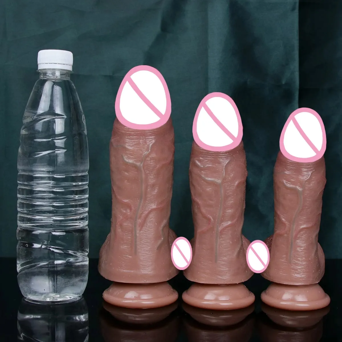 ผิวที่สมจริงนุ่มหนาDildoซิลิโคนคู่อวัยวะเพศชายขนาดเล็กผู้หญิงMan Anal Sex Toyดูดถ้วยDick Big Glans Masturbators Cock — image 3