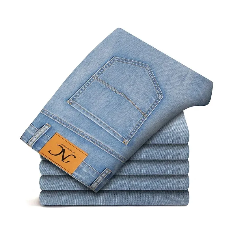 2026 New in Lyocell Fabric Summer Ultra-thin Men's Jeans Soft Drape Loose Straight Casual Denim Pants Street Wide Leg Trousers — image 11