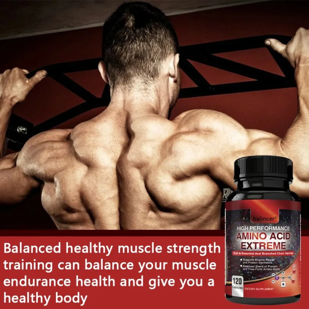 Amino Acid - High Performance Branch Chain Amino Acid Formula 120 Capsules - Muscle Building Post Workout Supplement