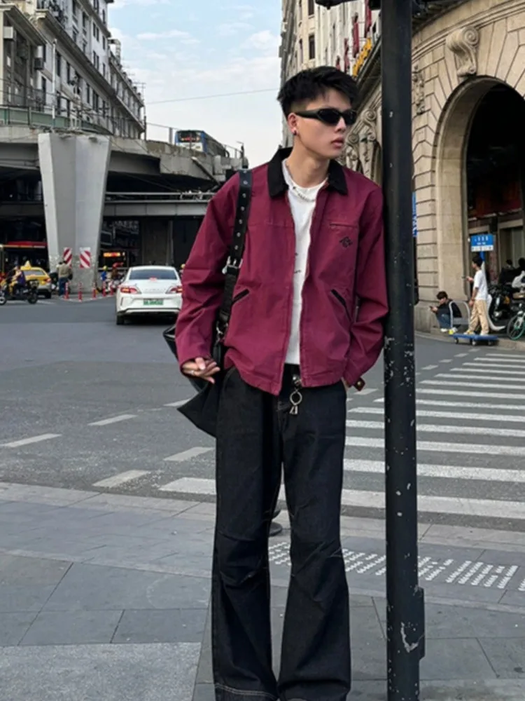 Spring Autumn Cargo Coat American Street Lapel Design Loose Casual All-matching Jacket Cotton Baseball Uniform Outerwear top