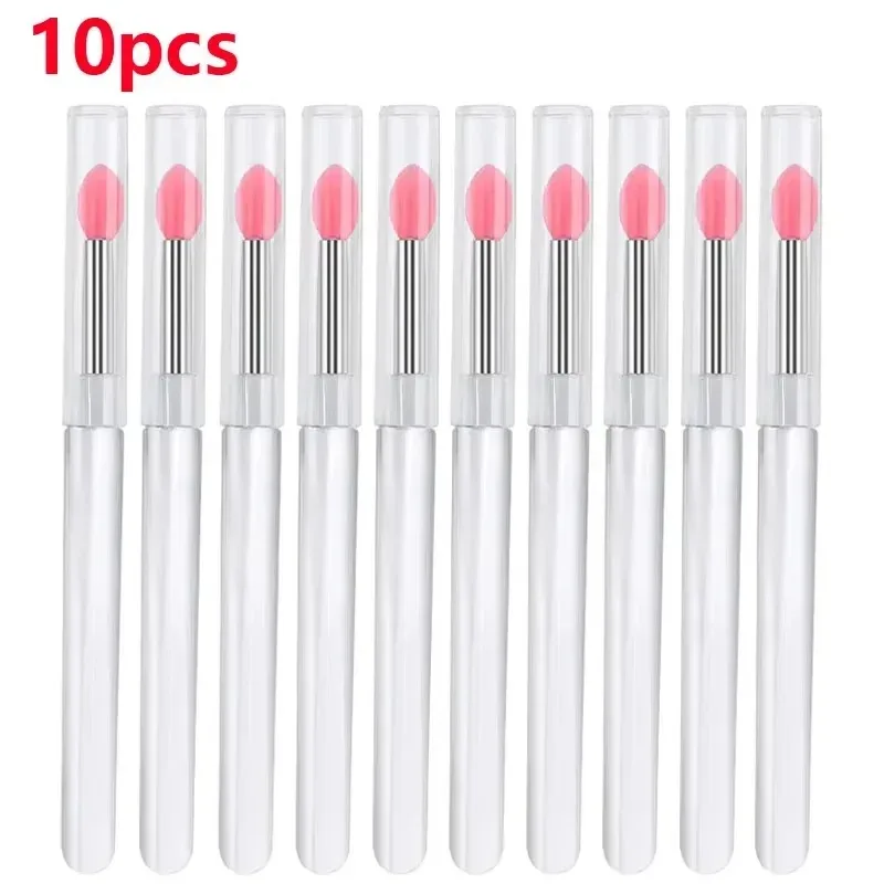 3/5/10PCS Portable Silicone Lip Brush With Cover Soft Multifunctional Lip Balm Applicator Lipstick Lipgloss Makeup Brushes — image 8