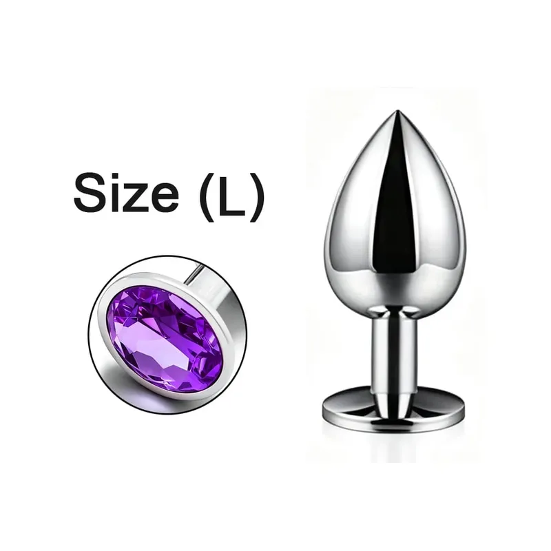 Metal Anal Plug 5 Size Butt Plug Butt Toy Adult Game Masturbator Anal XS/S/M/L/XL Diamond Sex Toy for Adult Products — image 7