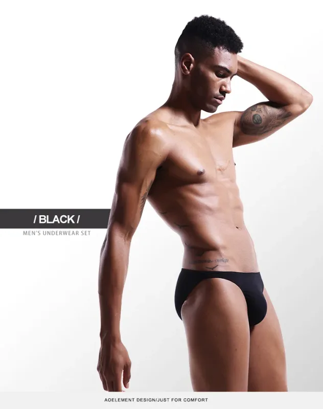 Roupa interior masculina calças triangulares pequenas u convexo modal fino estiramento sexy cintura baixa apertado cuecas laterais estreitas — image 23