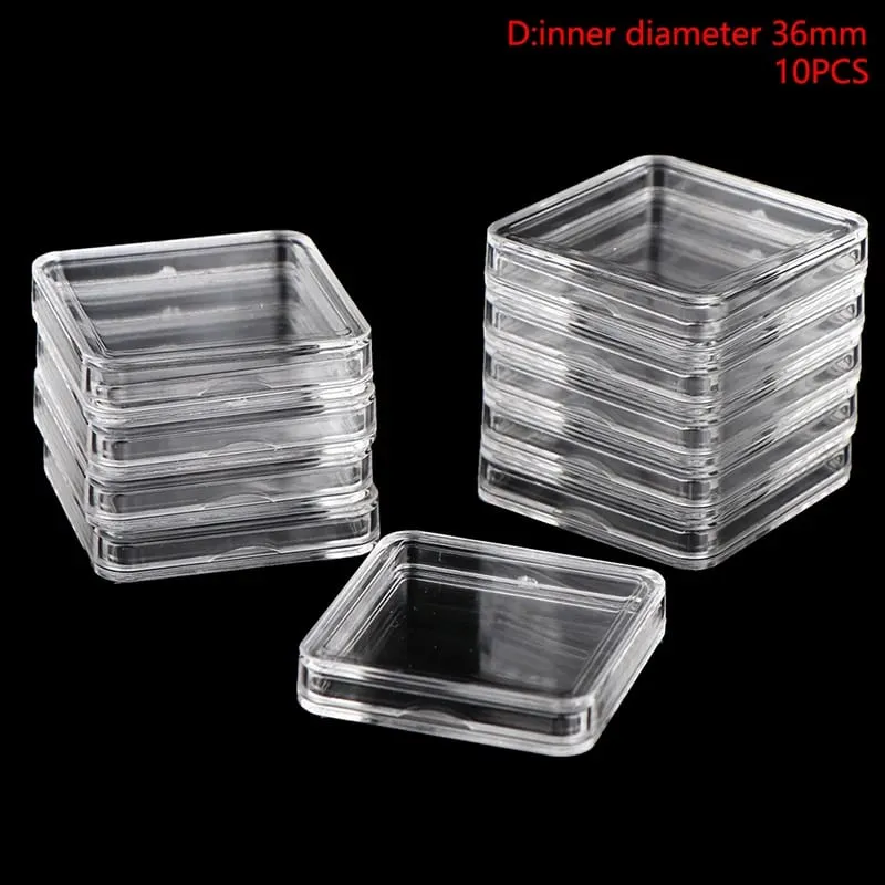 Z. 10PCS Square Clear Plastic Protector Containers Case For Token Board Game Holder Boxes Cards Collection — image 10