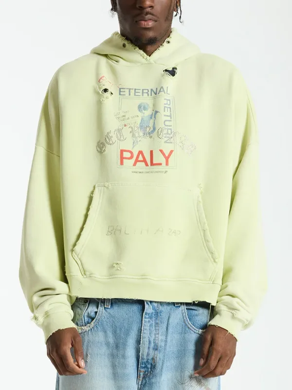 25FW Fashion Streetwear PALY Hoodies Men Woman Vintage Washed Do Old Print Damaged Hip Hop Loose Hooded Pullovers — image 3