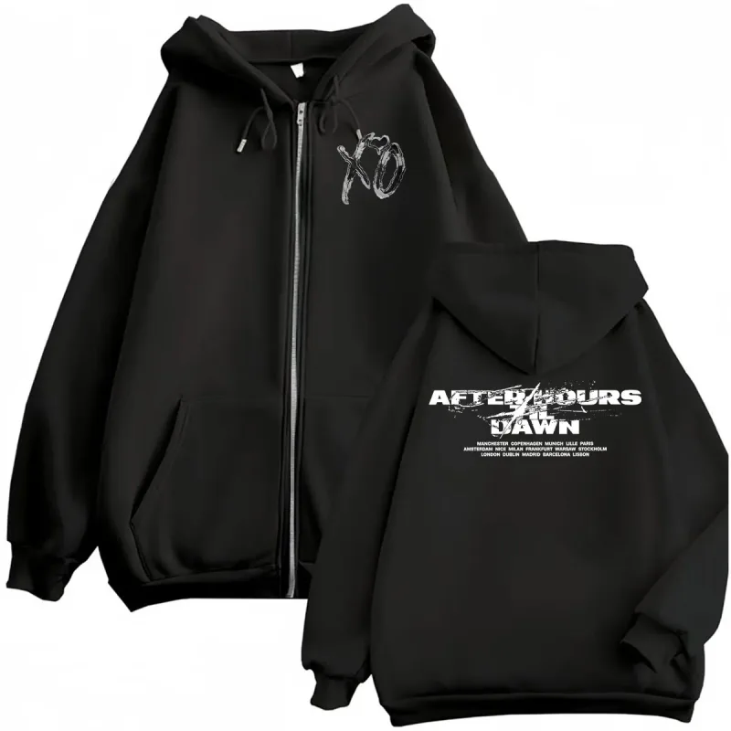 The Weeknd XO After Hours Til Dawn 2026 Europe Tour Cardigan Sweatshirt Jacket Men Women Casual Cozy Fleece Zipper Hoodies Coats — image 1