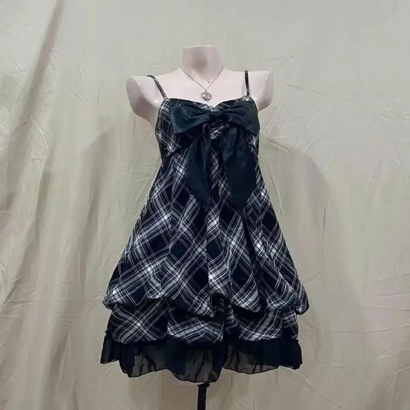 Gothic Retro Sweet Bud Mini Dress Women Harajuku Y2k Strap Dress Y2K Aesthetic Club Party Fashion Outfits — image 14
