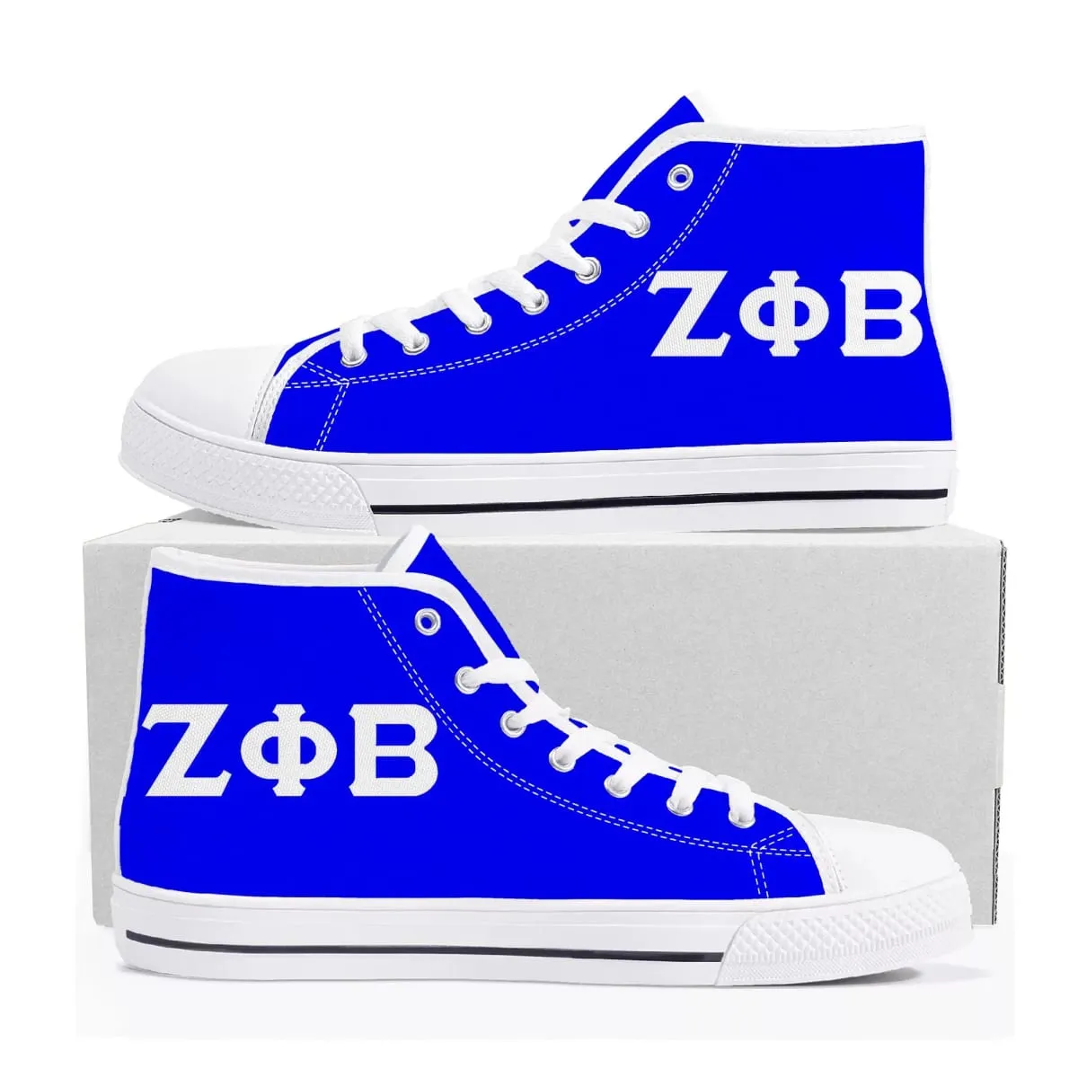 zeta Sorority ZPB 1920 High Top Sneakers phi beta Mens Womens Teenager Canvas Sneaker Casual Custom Made Shoes Customize Shoe — image 3
